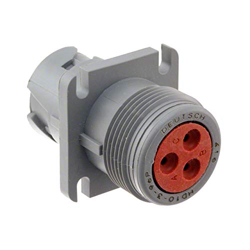 Deutsch - TE CONNECTIVITY - HD10-3-96P - Circular Connector, HD10 Series, Wall Mount Receptacle, 3 Contacts