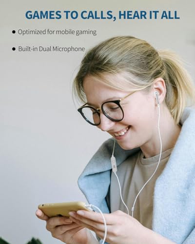 KZ Duet デュアルドライバー 有線イヤホン ゲーム用 マイク付き PC、モバイル、任天堂スイッチ、ノイズアイソレーションフィット、HiFi重低音イヤホン、旅行に便利 (Mic, White)