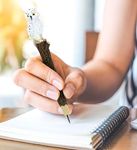 Planet Pens White Owl Novelty Pen - Cute Fun & Unique Kids & Adults Office Supplies Ballpoint Pen, Forest Wild Bird Writing Pen Instrument For Cool Stationery School & Office Desk Decor Accessories - Thumbnail 2