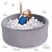 HAN-MM Kids Ball Pit, Kiddie Balls Pool, Soft Indoor Outdoor Nursery Baby Playpen, Ideal Gift Play Toy for Children Toddler Infant Boys & Girls, Grey