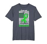 Traumatic Brain Injury American Flag TBI Awareness Ribbon T-Shirt, Men's Big and Tall, Heather Blue, 6X Tall