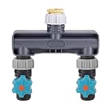 SKD 分岐コネクター 蛇口分岐 ホース ジョイント コック付 分岐 ホース分岐 ２方向 ４方向 散水用具 水分配器 給水 (2分岐アダプター（B054）)