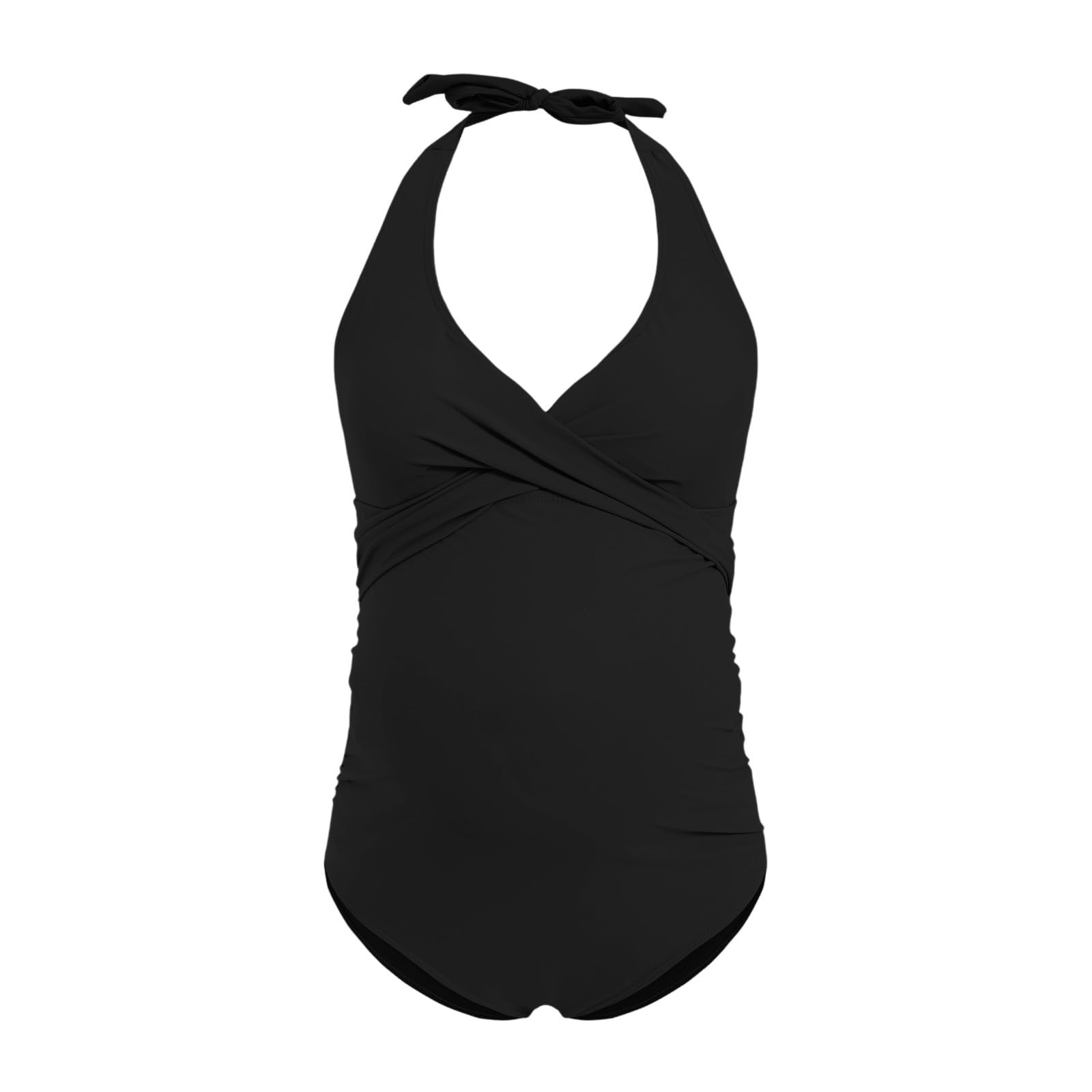 Maillot de Bain Maternité Une Pièce Monokini Push up Femme Enceinte Maillot col en V Grossesse de Bain Grossesse Bikini Maternité Enceintes avec Coussinet Froncé Plage Piscine Source Thermale Swimwear