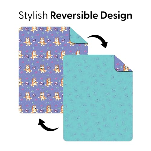 Image of Northwest Bluey Bingo Dance Party Quilted Throw Blanket - Official Cartoon Throw Blanket Featuring Bluey, for Adults Boys Girls Bed, Couch, or Playroom, 60 x 80 Inches