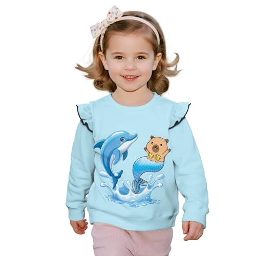 GePrint Girls Sweatshirt Breathable Toddler Girl Sweatshirt Clothes Outfit Fashion Casual Outing Wear for Cooler Days2