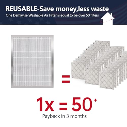 Image of 14x18x1 Lifetime Electrostatic Air Filter, MERV 8 Washable Aluminum AC /HVAC Furnace Filter, Reusable Permanent Air Filter,Easy to Clean, Healthier Home /Office(Actual Size:13.75x17.75x0.86)