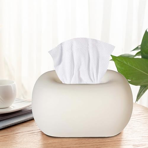 Boîte à Mouchoirs Design en Céramique Blanches, Boite Mouchoirs Decorative Distributeurs de Mouchoirs, Rectangulaire Boite a Mouchoir Organisateur de Papier...