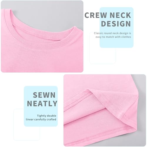 2 Pack Girls/Toddlers Cotton T-Shirts Crewneck Short Sleeve Summer Tops Kids Clothes Tees（2T-14Y）3