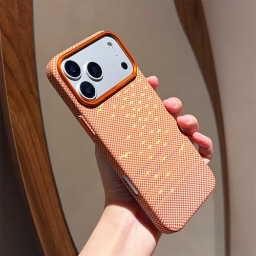 PC�J�[�{���t�@�C�o�[�e�N�X�`���}�O�l�b�g�P�[�X iPhone 17 16 15 Pro Max ���������Y ���C�����X�[�d �ϏՌ��J�o�[ �S�[���h iPhone 17 Pro Max�p