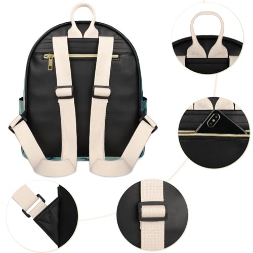 Mochila pequeña de cuero PU multicolor para mujer miniatura 5