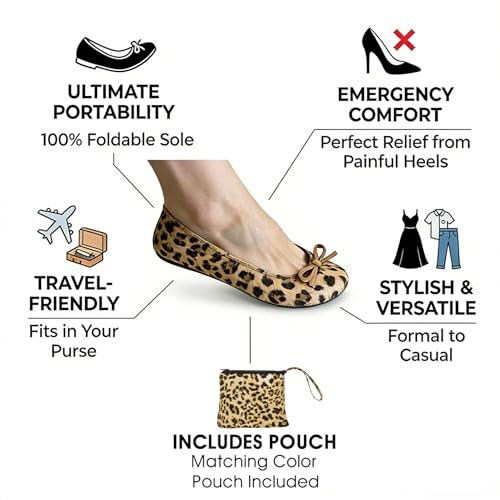 Image of Women's Foldable Ballet Flats - Portable Flat Shoes for Travel and Wedding that Fit in Your Purse