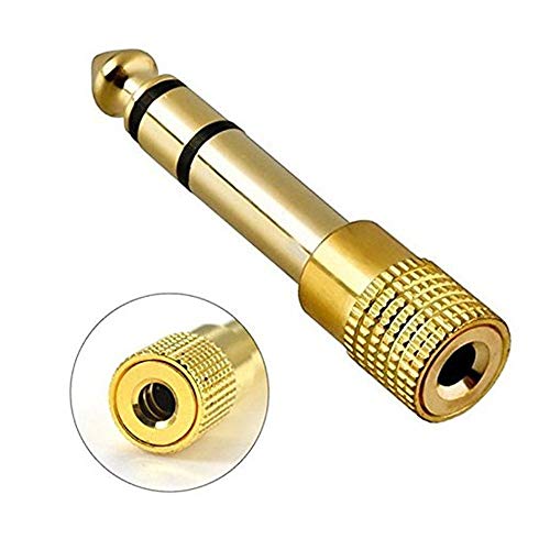 REY - Adaptador Audio Jack Hembra 3,5mm a Jack Macho 6,3mm