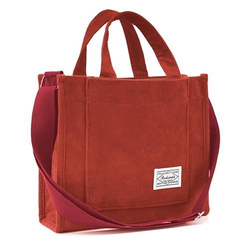 REDSINDA Corduroy Tote Rust Red