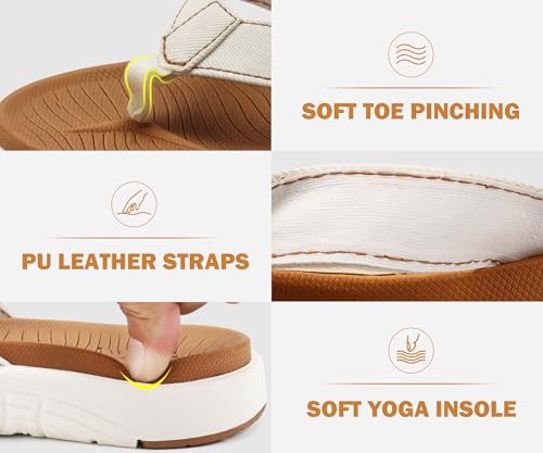 Image of COFACE Flip Flops for Women with Arch Support Beach Thong Sandals for Woman Adjustable Fashion Orthopedic Sandal Outdoor