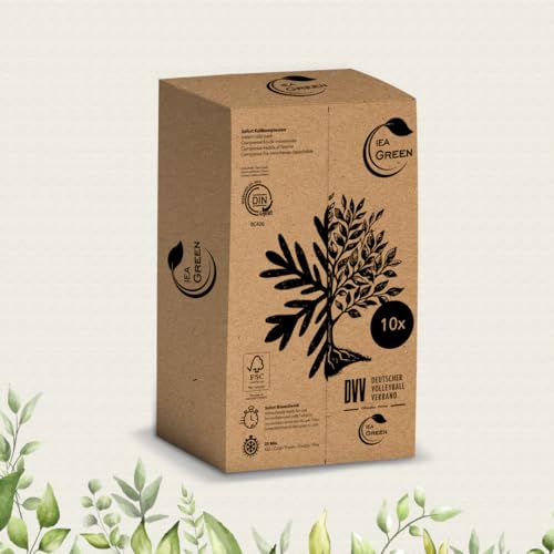 IEA Green Sofort Kältekompresse, 10 Stück, Coolpack Einweg, Eispacks zum knicken, Einmal-Kühlpacks für Prellungen, Insektenstiche und andere Verletzungen, Einfach verwendbare Kühlpads