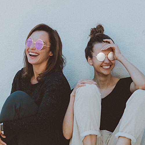 16 Pairs 60s 70s Hippie Circle Glasses Colorful Glasses for Women Men Costume Party Favor(Rainbow Color Set)3