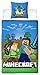 Minecraft Wende-Bettwäsche Bros 135 x 200 cm + 80 x 80 cm 100% Baumwolle Renforcé-Linon-Qualität Kinderbettwäsche Crafting Creeper TNT Zombie Enderman Enderdrache Skelett 2 Motive Reißverschluss