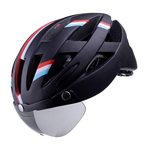 CLISPEED Capacete de Bicicleta Preto Com Ã“culos de Sol Viseira de Sol Estrada de Montanha Capacetes