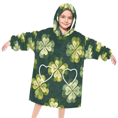 Wearable Blanket Hoodie for Kids, Veiled Aztec Fleece Sweatshirt Blanket Oversized Blanket Sweatshirt with Pocket Flannel Warm Hooded Blanket 6-10 Year Old Girl Boy Gift, One Size