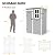 UDPATIO Outdoor Resin Storage Shed 5x3 FT, Plastic Garden Shed for Bike, Garbage Can, Tool, Outside Sheds & Outdoor Storage Storage Box with Lockable Door for Backyard, Patio, Lawn, Grey & White