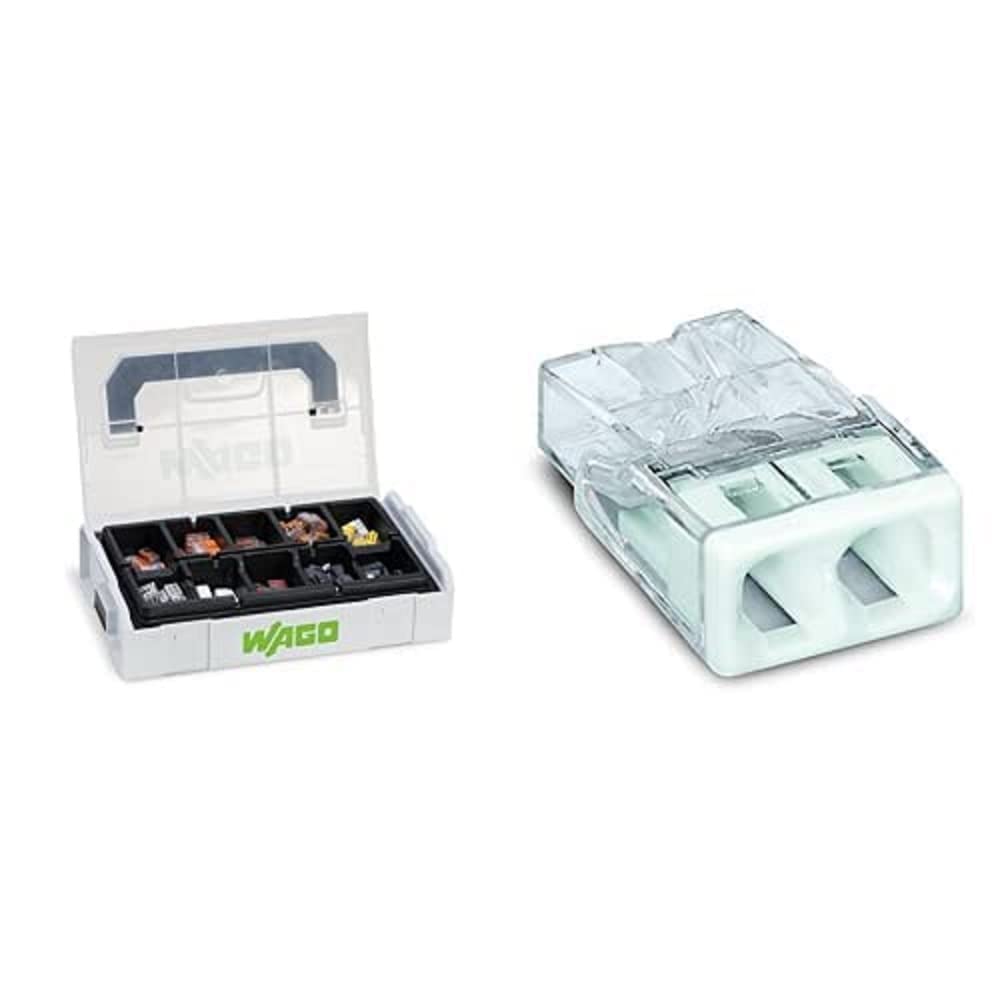 WAGO Original-Set, L-Boxx Mini, Verbindungsklemmen mit Hebel, Dosenklemmen, 887-950 (146 Teile) & WAGO Klemme, 2-Leiter, Verbindungsdosenklemme, 2273-202 (100 Stück)