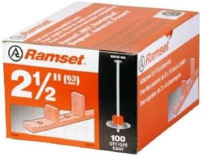 6 Pack Ramset 1516SDC 2-1/2" .300 Head Diameter Drive Pin with 7/8" Washer 100 per Box