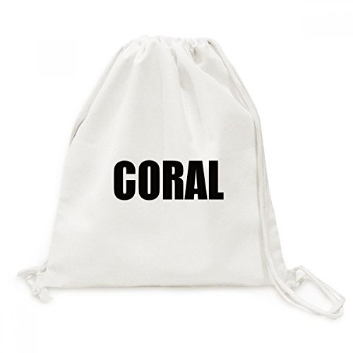 Sac cordon en toile noir Couleur Corail Nom DIYthinker pour voyage et sport