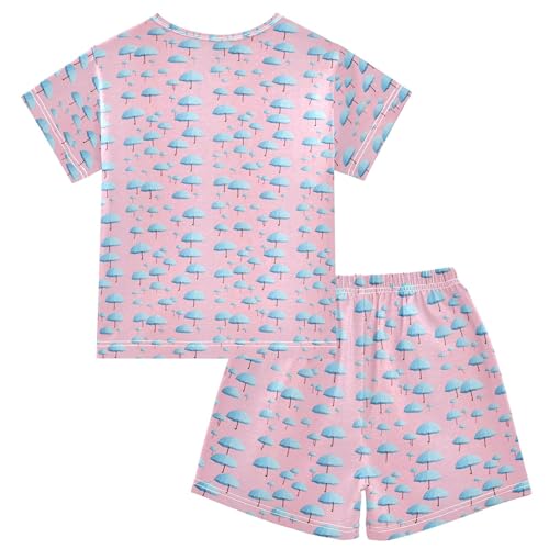 Umbrella Pink Pajama Set Pajamas Sleepwear Nightwear Loungewear Clothes Set B04024402