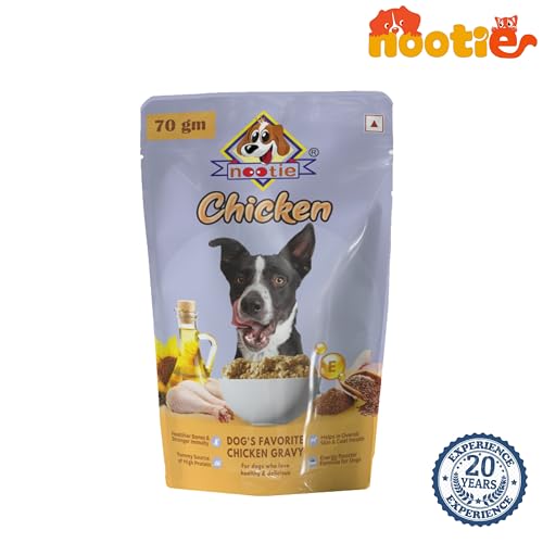 Image of Nootie Dog's Favorite Chicken Gravy-(70g) Natural Ingredients, Easy to Digest, Enhances Dog Food Gravy for Dogs, Dog Chicken Gravy, Wet Gravy for Dogs, Dog Food Topper (Pack of 3x70g)