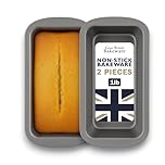 Samuel Groves Great British Bakeware 2 Pack 1lb Superior Double Coated Non-Stick Loaf Tins, Bread Baking Mould Pan, Loaf Cake, Cake Tin, Twin Set, PFOA & BPA Free Cookware, Made in England