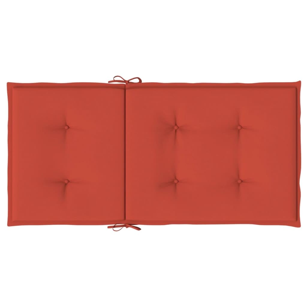 Möbel Wohnaccessoire Lowback Stuhlkissen 2 Stk. Melange Rot 100x50x4 cm Stoff Möbel