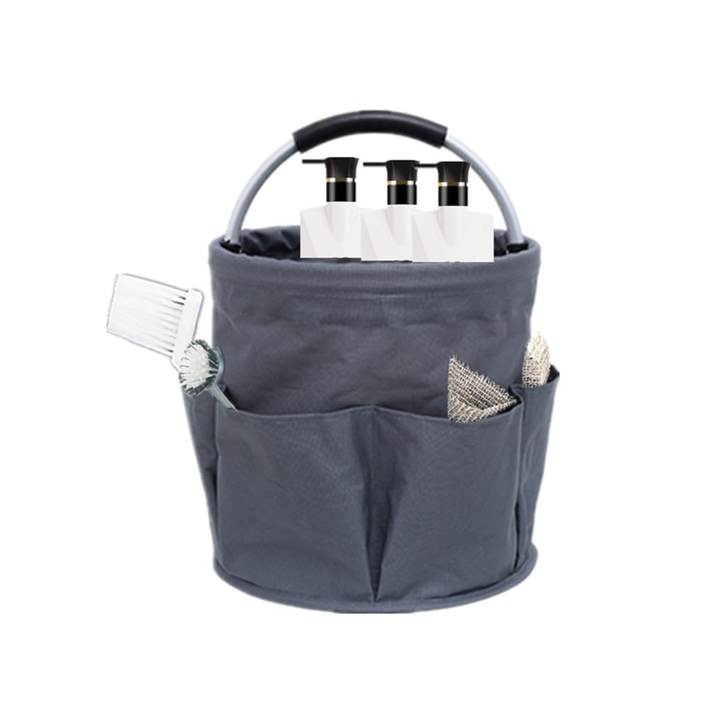 Scatola Pieghevole per l'Organizzazione, Organizer per Detersivi, 17L Cestino per Utensili da Giardino, Borsa per Attrezzi da Giardino, 1 Scomparto Principale con 6 Tasche Esterne, per