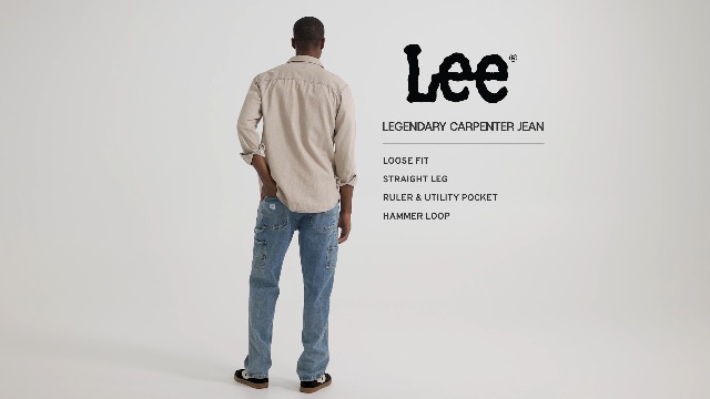 Lee Men's Legendary Workwear Carpenter Jean, Black, 30W x 30L at