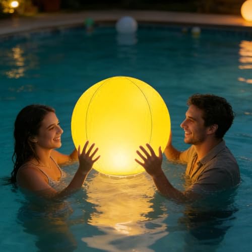 Globos de piscina luminosos con mando a distancia impermeable 2