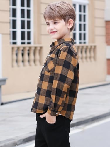 Image of Betusline Boy and Men Button Down Plaid Shirt | Soft,Breathable and Comfortable Fabric