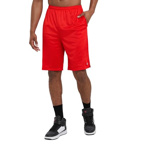 Champion mens 9" Shorts, Mesh Shorts, 9", Mesh Basketball Shorts, Mesh Gym running shorts, Crimson-407q88, Small US - image 1