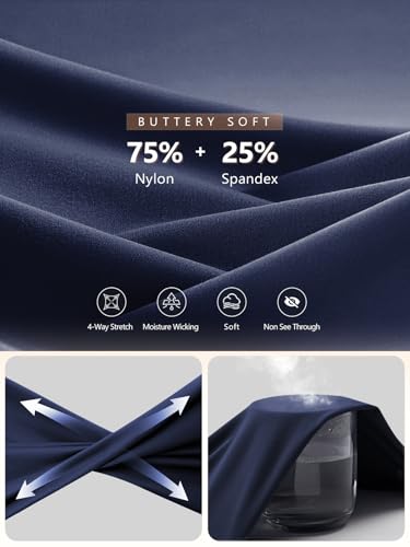 Straight Leg Leggings Women, Butt Lifting High Waisted Wide Leg Yoga Pants, No Front Seam Workout Gym Lounge Pants-Navy Blue-XL — view 6