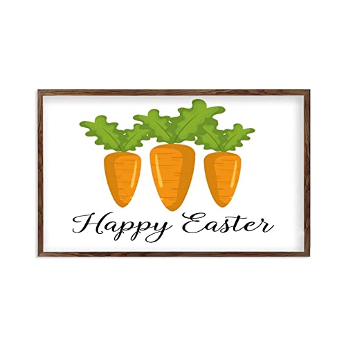 Panneau en bois personnalisé Happy Easter 30x55 cm pour décoration murale de Pâques