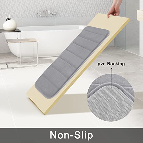 Yimobra Memory Foam Bath Mat Set, Bathroom Rugs For 3 Pieces, Toilet Mats, Soft Comfortable, Water Absorption, Non-Slip, Thick, Machine Washable, Easier To Dry For Floor Mats, Gray #TOP4
