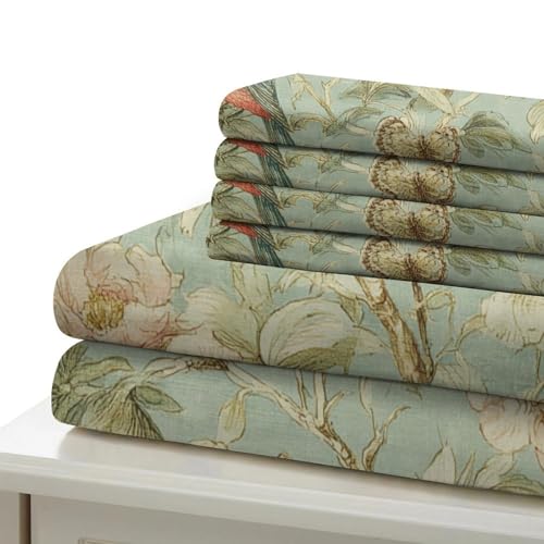 Housse de couette oiseau et fleurs King 220x240 en microfibre - 7