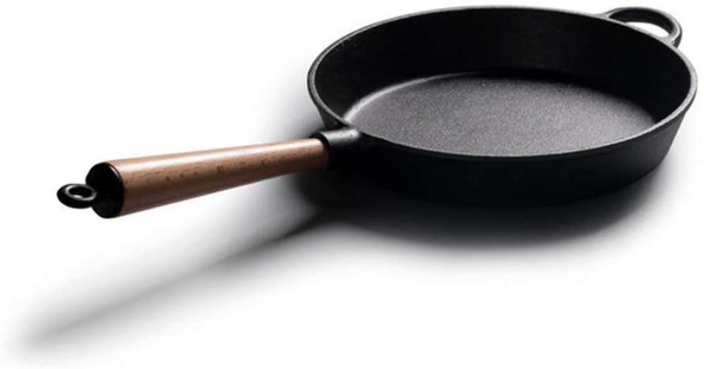 Garnki, Patelnie Patelnia Żeliwna Patelnia Zdrowa Patelnia Bez Powłoki Drewnianej Indukcja/Uchwyt Gazowy, Czarna Patelnia -24 CM (Czarna 22 CM)