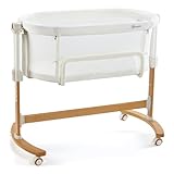 BABYGO Amila 3-in-1 Beistellbett aus Holz für Babys - Bequemes Babybett - Reisebett und Kinderbett - Mit weicher Matratze - höhenverstellbar und Faltbarer Seitenwand - ideal für Zuhause und unterwegs
