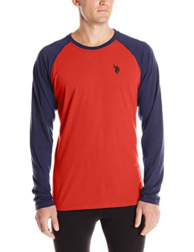 U.S. Polo Assn. Men's Color Block Raglan Long Sleeve Performance Top