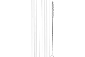 Set of 6 reusable glass straws with cleaning brush (White Rhino) - 10mm diameter