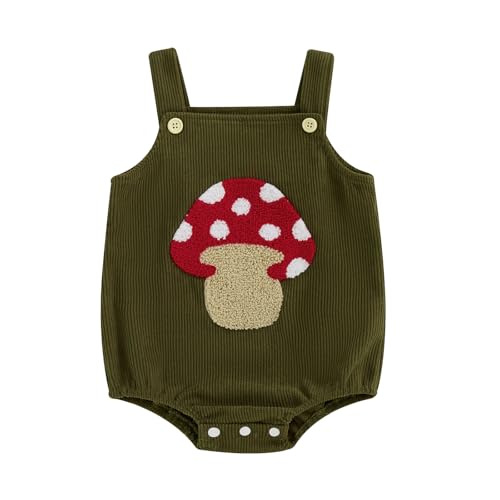 Infant Boy Girl Ladybug Romper Spring Baby Clothes Embroidery Bee Corduroy Bodysuit Animal Print Sleeveless Overalls