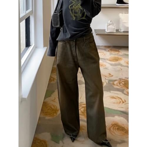 High Street Retro Unisex Pants with Neutral Oil Wax Coating Distressed Jeans4