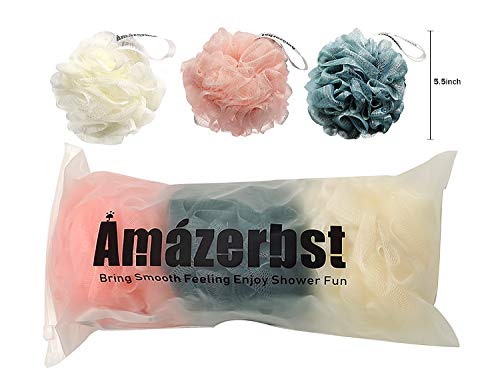 Amazerbst loofah,Loofah Sponge for Women and Men, Shower Loofah Set of 3 - Thumbnail 4