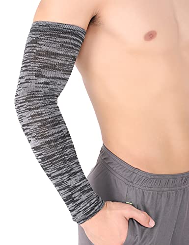 Image of NEVER LOSE Printed Arm Sleeves for Men & Women, Stretchable Breathable Compression Sports Sleeves for Gym, Cycling, Running, Driving & Outdoor Activities (Pack of 2 Pairs)