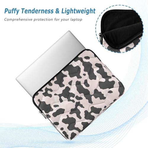Funda para laptop 13-14 pulgadas estampado vaca negro blanco miniatura 5