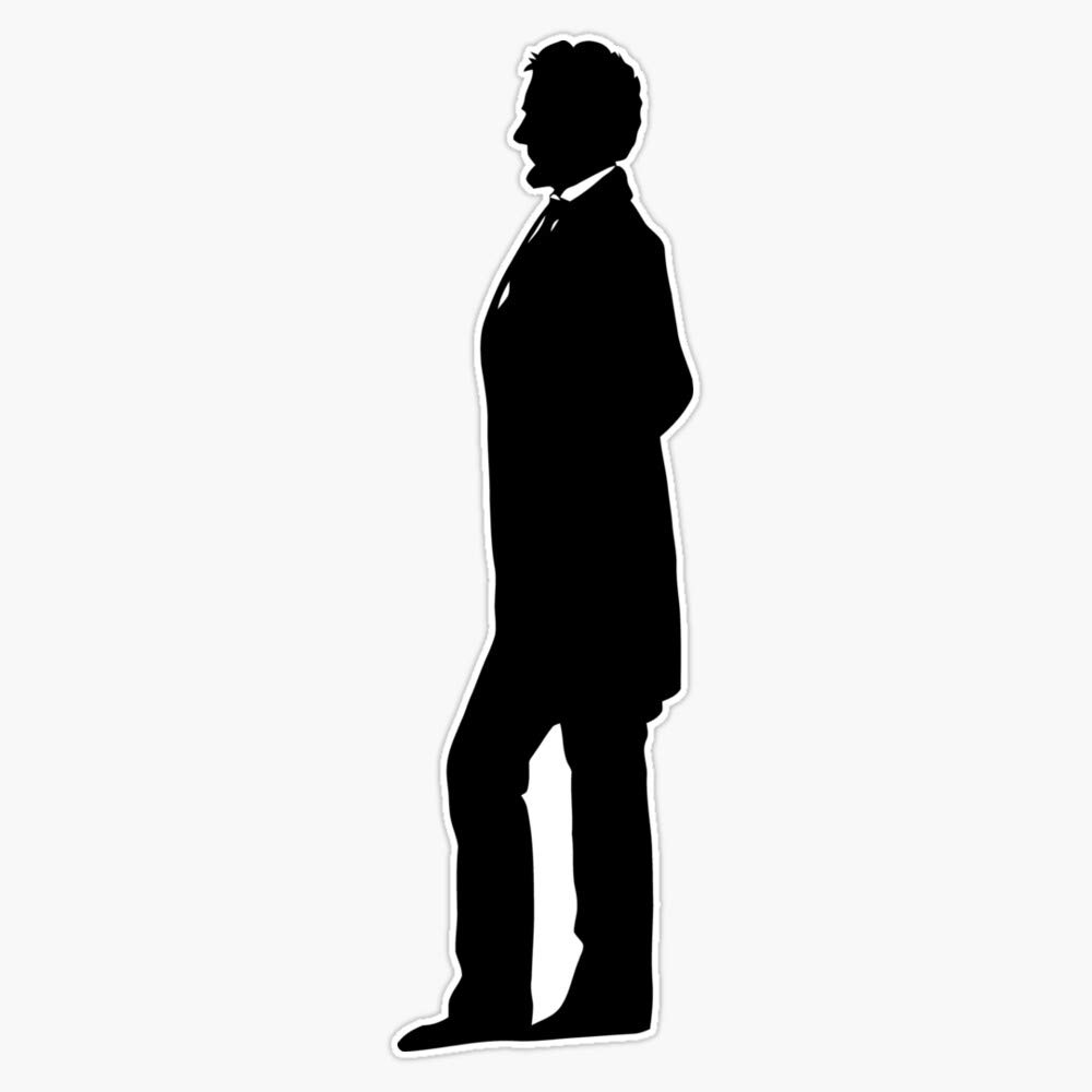 Abraham Lincoln Silhouette Decal Vinyl Bumper Sticker 5"